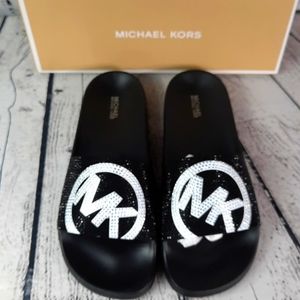 MICHAEL Michael Kors Gilmore Woman's Slides size 10 Black.